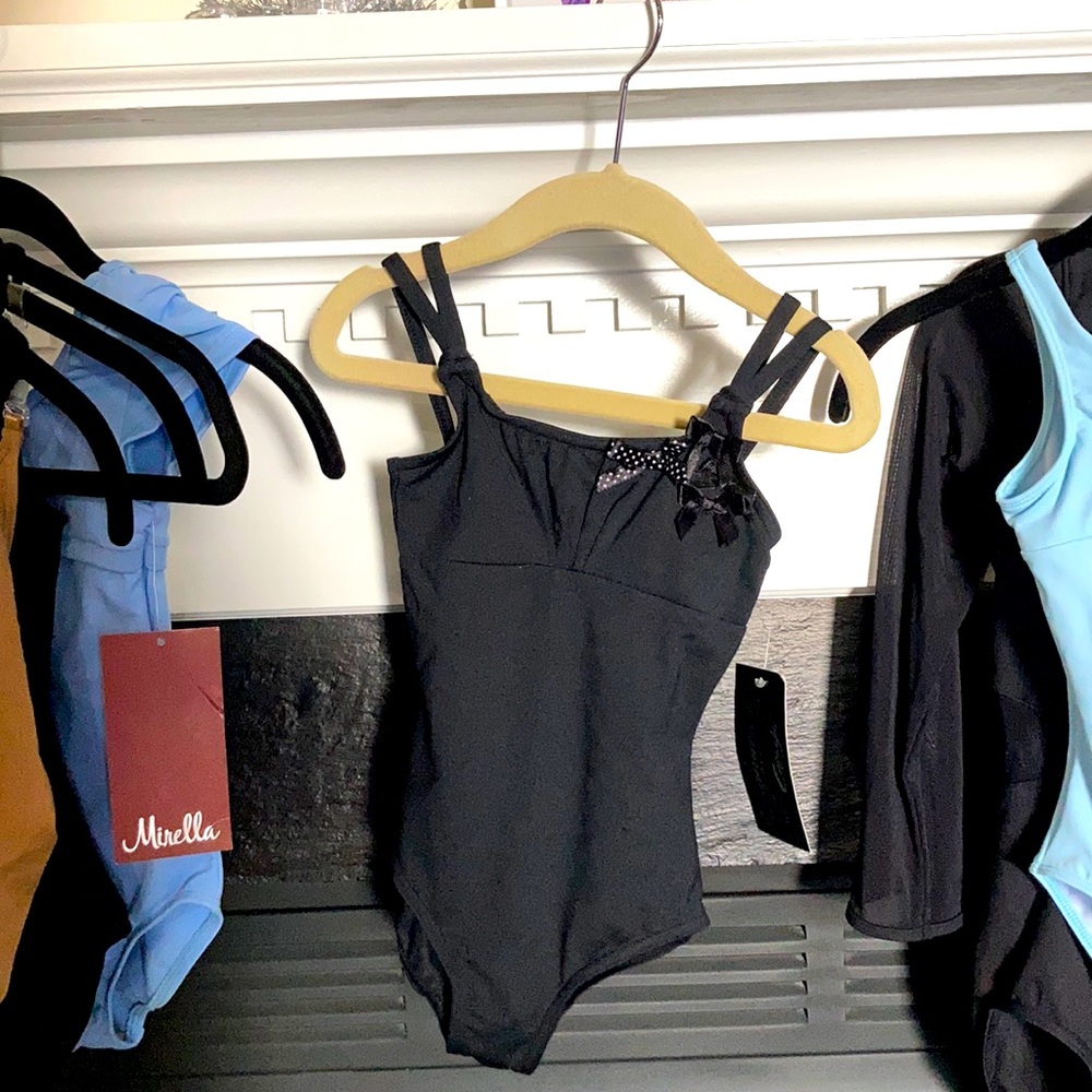 Black Capezio leotard. Signature collection for dance or theater for girls.